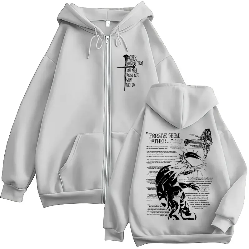 Christian Religious Jesus Forgive Them Father Zipper Hoodies Men Women Clothing Fashion Zip Up Sweatshirts Oversized Pullovers — image 7