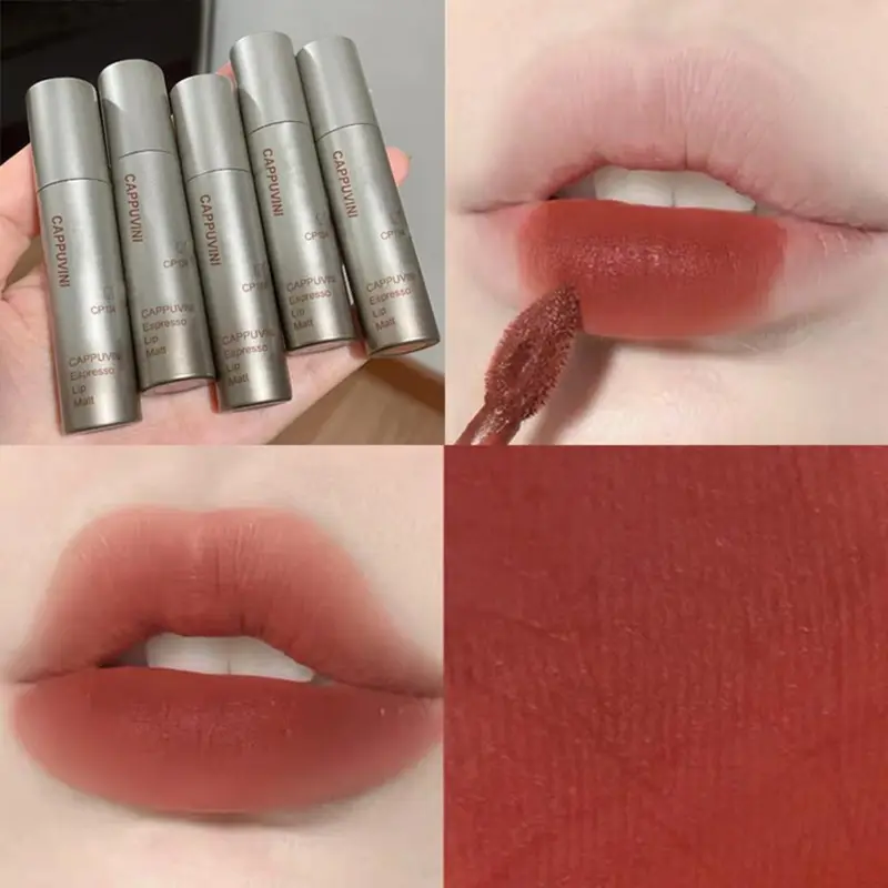 Cappuvini Espresso Matte Lipstick Velvet Lip Glaze Waterproof Long-lasting Texture Smooth Glossy Makeup Setting Lip Color — image 2