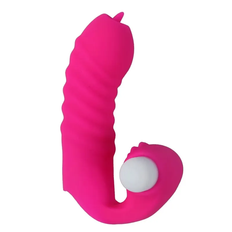 Finger Sleeve Vibrator Female Masturbator Clitoris Stimulate Tongue Licking Vagina Massager Erotic Sex Toys For Women Products