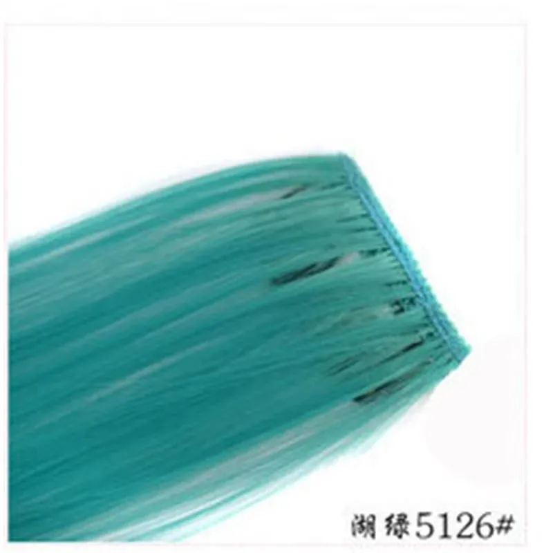 1Pc Ombre Color Clip In Hair Extension Heat Resistant Synthetic Hair Piece Colored Braids Hair Extensions Women Party Cosplay