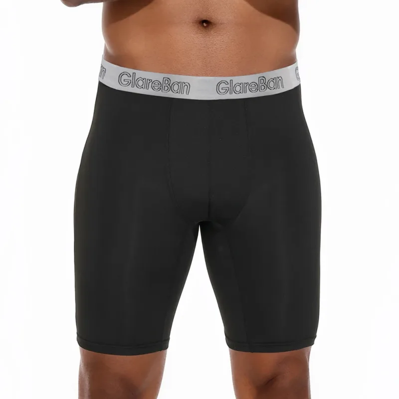 4 Stück gemischte Farben, schnell trocknende Boxershorts mit langem Bein, Unterhose, Unterwäsche für Zuhause und Sport, hochwertige Herrenhöschen — image 7