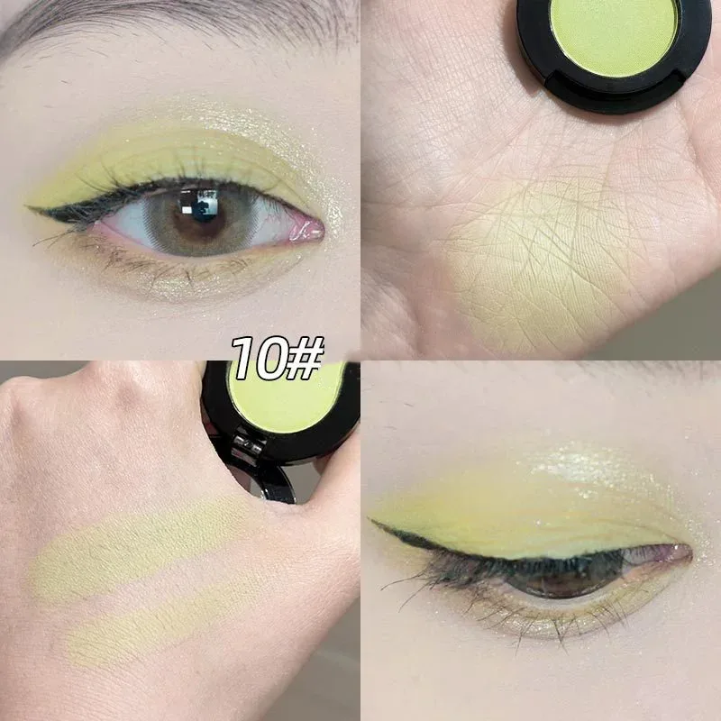 Monochrome Matte Brown Eyeshadow Makeup Waterproof Lasting Shiny Green Eye Makeup Natural Brighten Eyeshadow Highlighter Palette — image 6