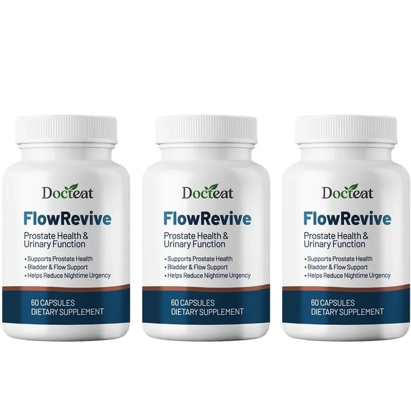 Saw Palmetto Prostate Supplement for Men FlowRevive Capsules with Pumpkin Seed Extract Support Urinary Bladder Health 60 Count
