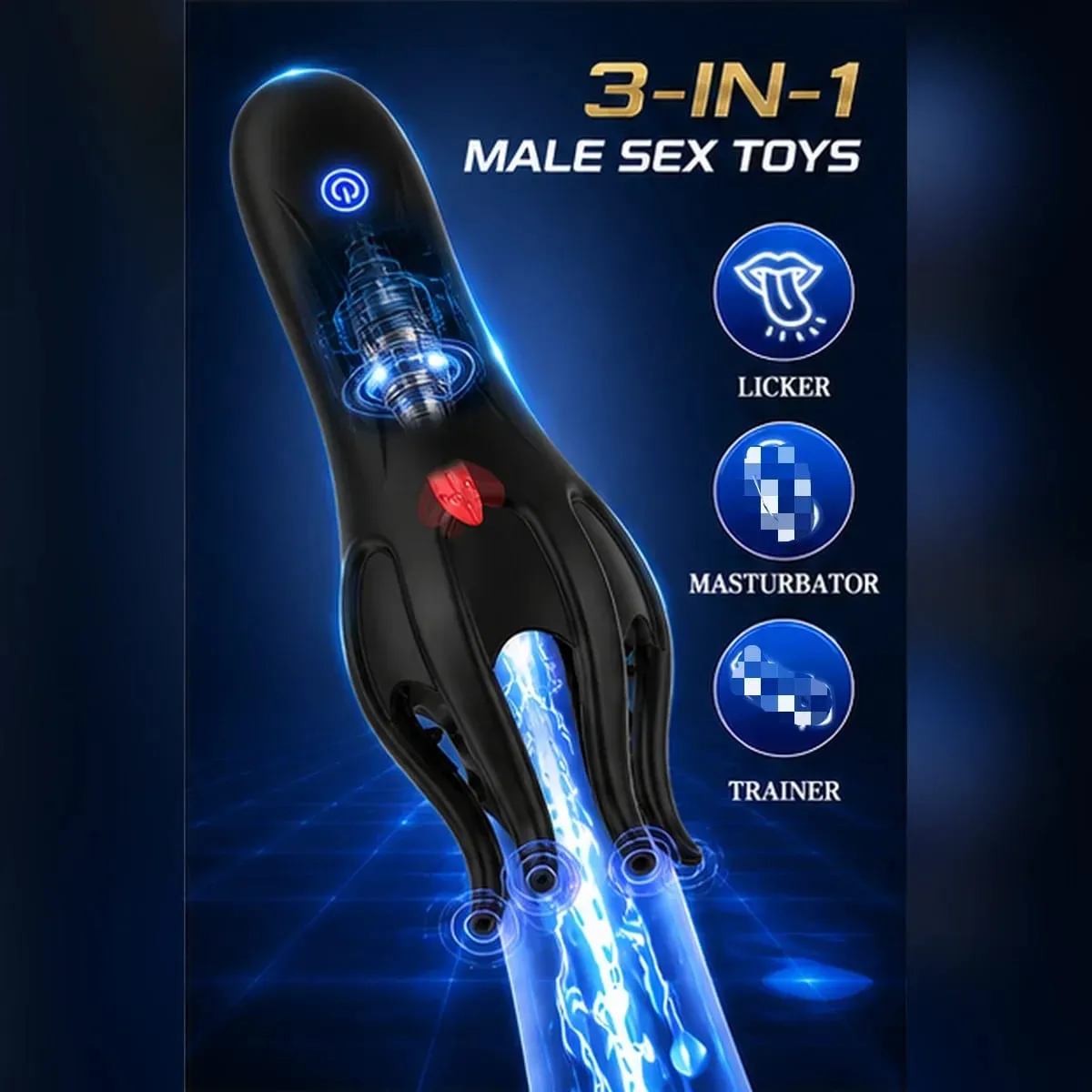 Glans Trainer Male Penis Massage Tongue Licking Stimulate Oral Vibrator Blowjob Delay Endurance Masturbator Sex Toys for Men 18+