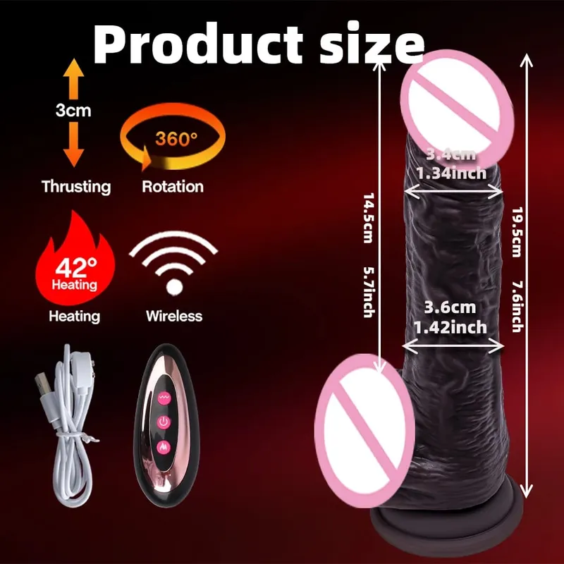 Realistic Thrusting Dildo Vibrator Adult Sex Toys for Women Silicone 8 inch Suction Cup Penis Anal G-spot Stimulator Couple Play — image 11