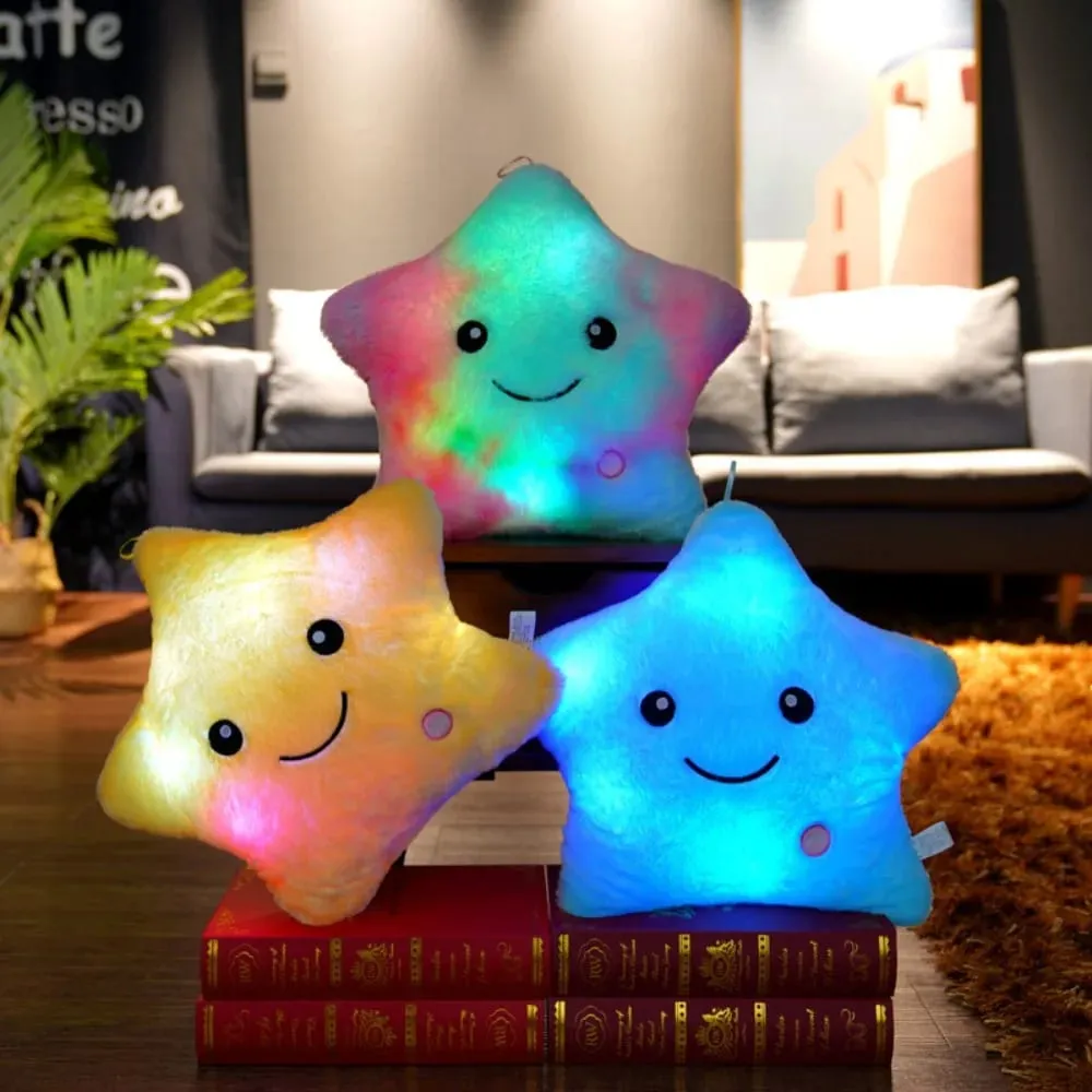 Cute LED Electronic Star Plush Toy Star Soft LED Star Doll Toy Home Decoration Baby Kid Toys Soft Star Pillow — image 2