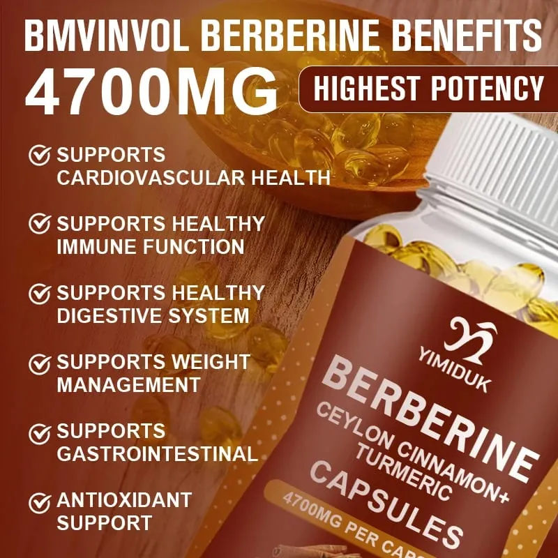 Cápsulas de suplemento de berberina premium apoiam alimentos saudáveis para o sistema imunológico — image 4