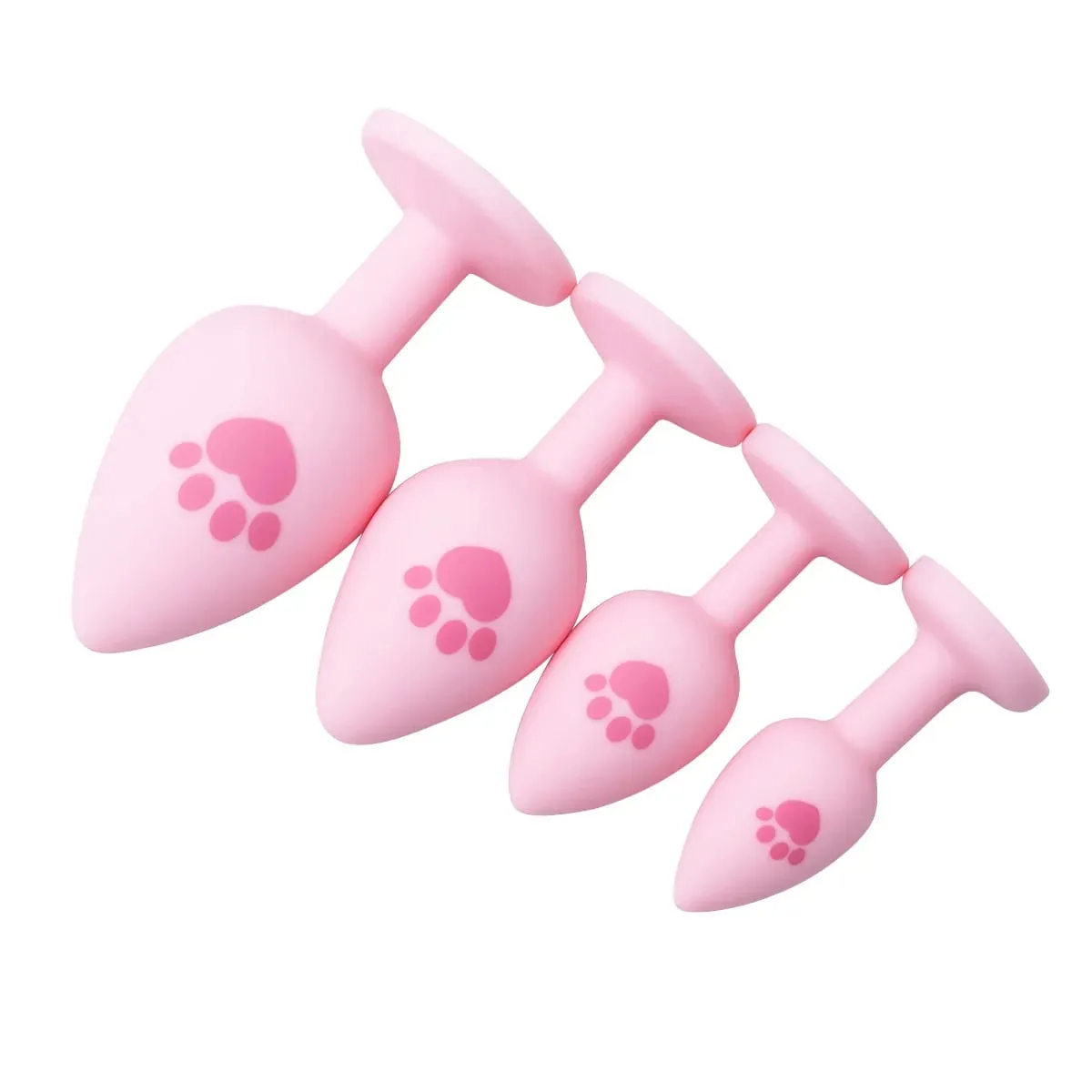 New 4 Sizes Cat Paw Silicone Anal Plug Pink Butt Plug Crystal Base Anus Dilator Expander Sex Toys For Woman Men Prostate Massage — image 4