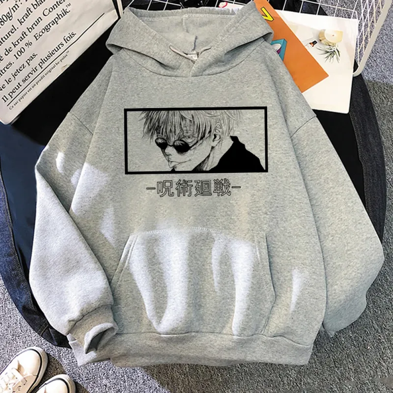 Anime Jujutsu Kaisen Manga Gojo Satoru Graphic Hoodies Vintage Oversized Hooded Long Sleeves Cotton Hoodie Men Women Clothes — image 4