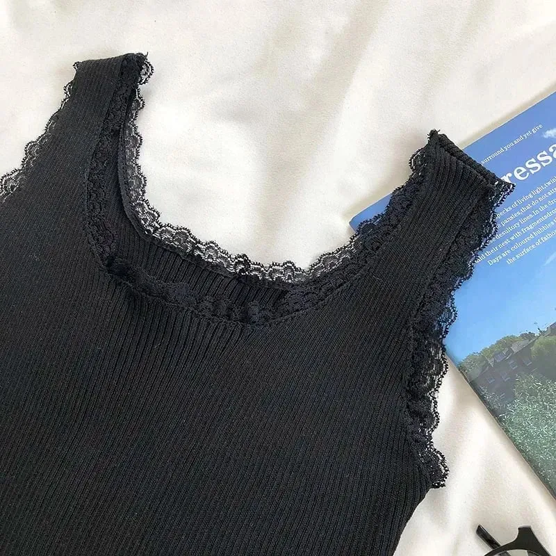 Tank Tops Women Plain Lace Up Crop Tank Top For Women Basic Solid Sexy Crop Tops Square Neck Plain Crop Tops — image 6