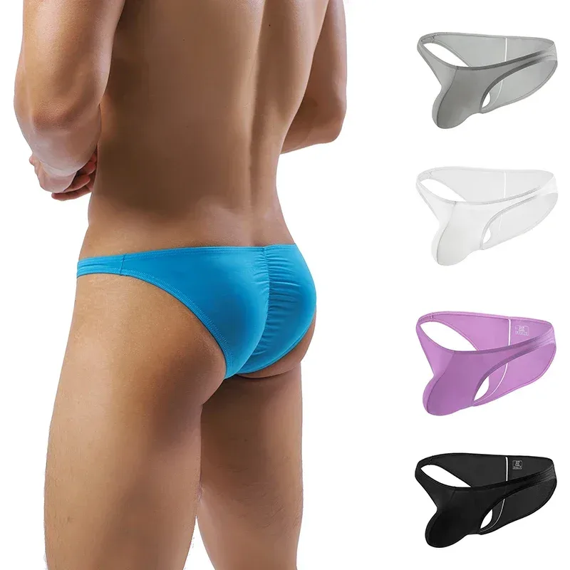 Cueca masculina sexy elástica de seda gelada calcinha ultrafina de cintura baixa — image 2
