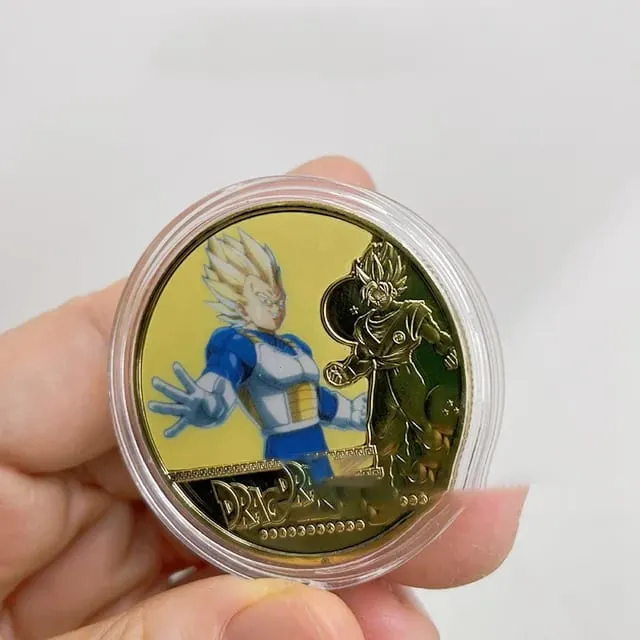 Dragon Ball Banhado A Ouro Moeda de Ouro Son Goku Vegeta Moedas Comemorativas Crianças Clássico Anime Periféricos Coleção Brinquedo Lembrança — image 37