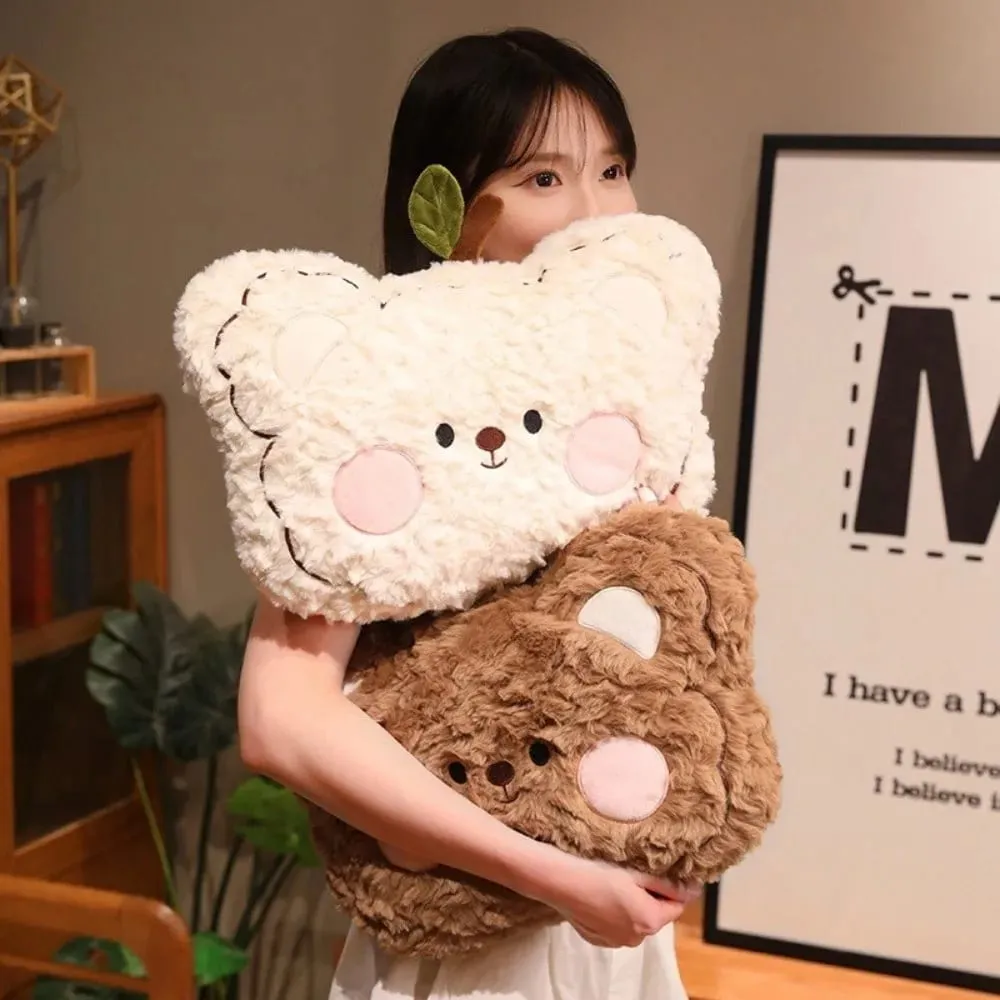 Kasama sa upuan Malambot na Kulot na Himulmol Bear Pillow Blush Cheek Cute Sofa Cushion Kaibig-ibig Animal Stuffed Pillow Home Decor — image 3