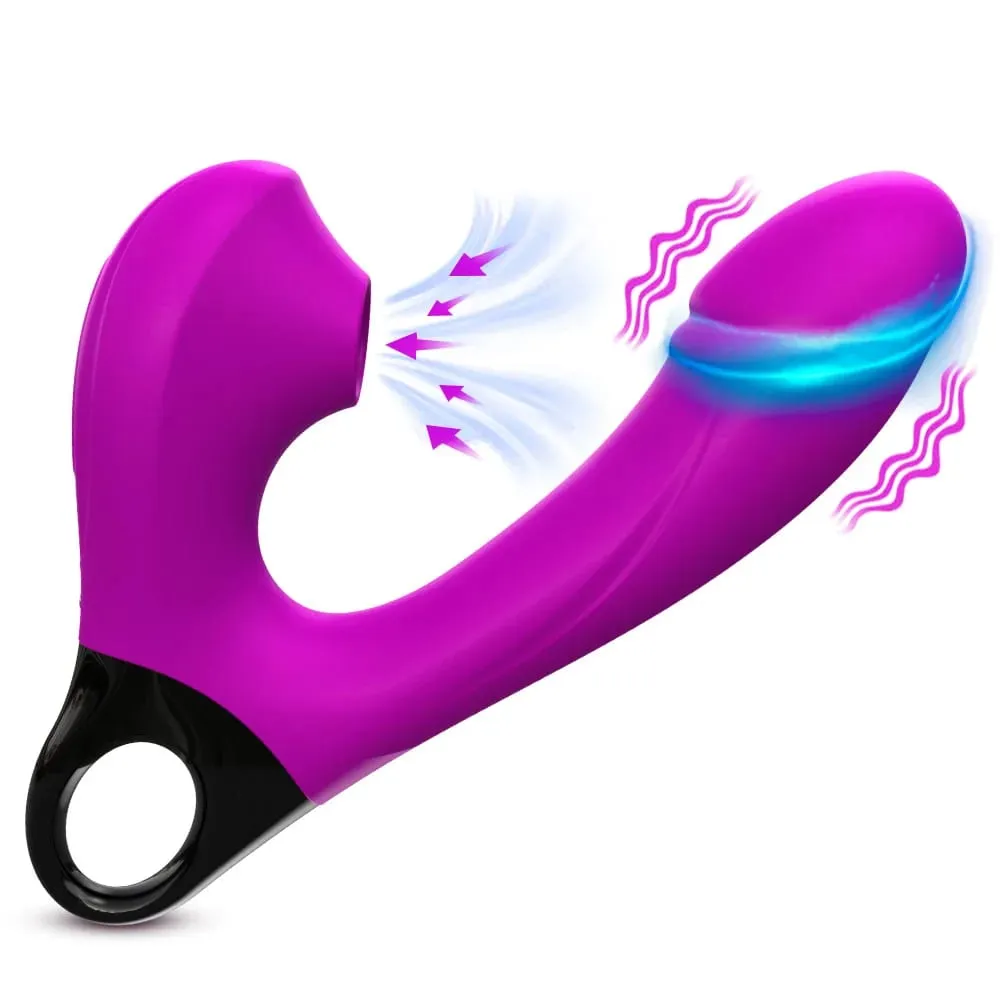 2-in-1 Sucking Vibrator Dildo G-Spot Nipple Sucking Clitoral Vaginal Penetration Sex Toys Female Pussy Massage For Couples Sex — image 1