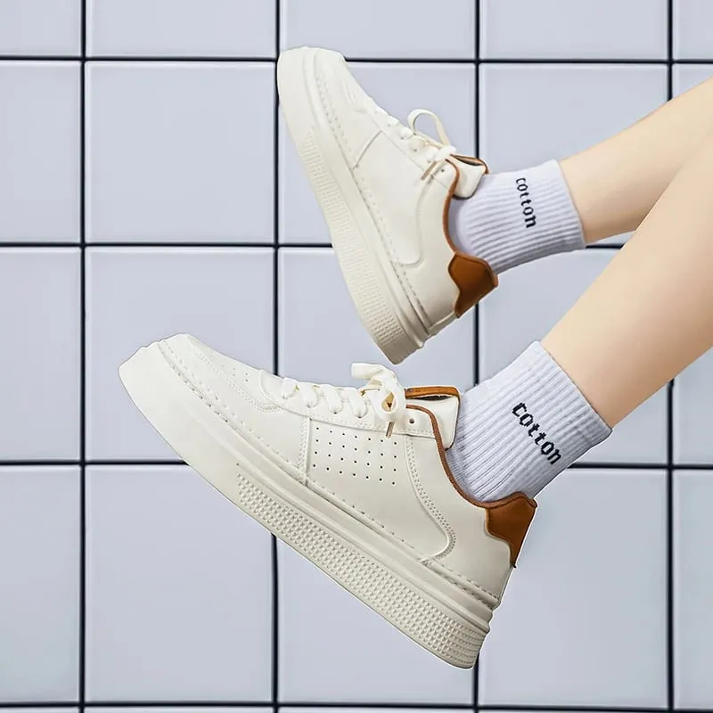 Men Casual Sneakers Breathable Trendy Mating White Comfortable Non-slip Daily Walking Thick Soled Height Increasing Sports Shoes — image 7