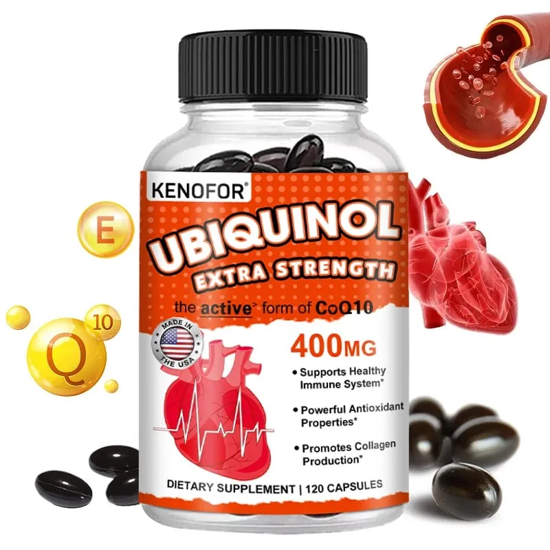 Ubiquinone CoQ10 400 mg - Támogatja a szív egészségét Energiát biztosít az ízületek egészségének támogatásához Szuper felszívódású vegetáriánus kapszulák — image 1