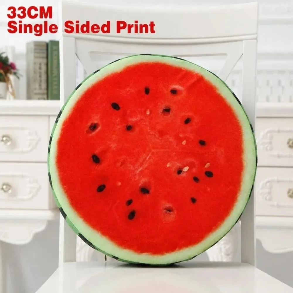 Soft Round Fruit Pillow Simulation Fruit Slice Print Seat Cushion Stuffed Inner Plush Fabric Sofa Cushion Sofa Decor — image 17
