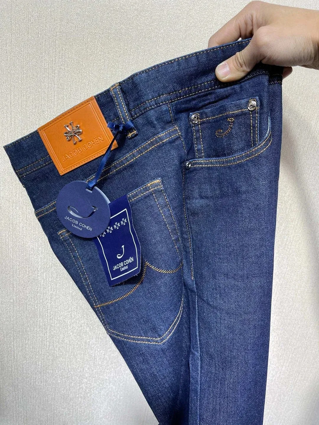 Leisure Jeans Men 2025 New Business Embroidery Straight Outdoors Pants Old Money High-Quality Cowhide card Size : 29-42