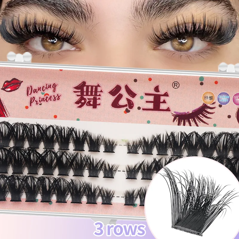 3 Rows DIY Thick Individual Cluster Lash Extensions Segmented Natural Lash Clusters Eye Style Self-graft Lashes Makeup — image 4