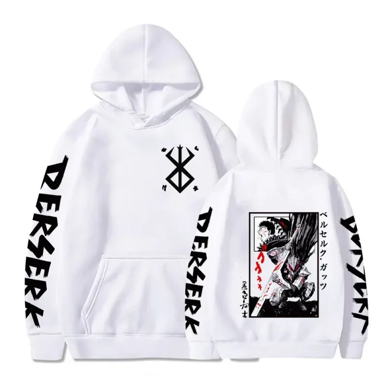 Berserk Zipper Hoodies Lalaki Babae Long Sleeve Sweatshirt Fleece Oversized Jackets Coats Nakakatuwang Berserk Japanese Anime Streetwear