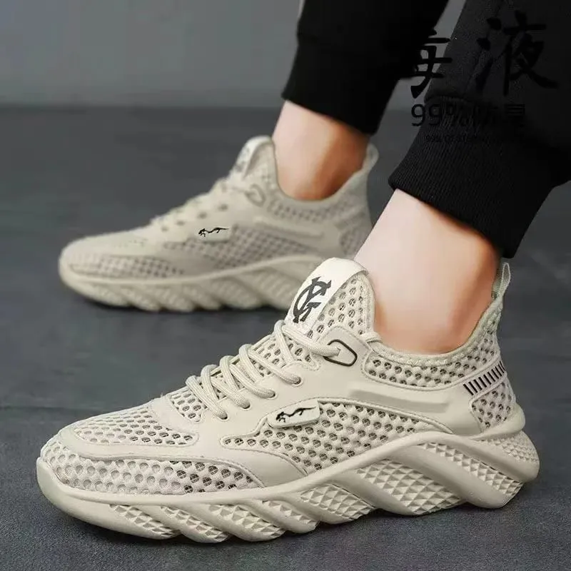 Sapatos casuais para homem versátil confortável malha sola macia tênis de corrida ao ar livre na moda sapato esportivo masculino
