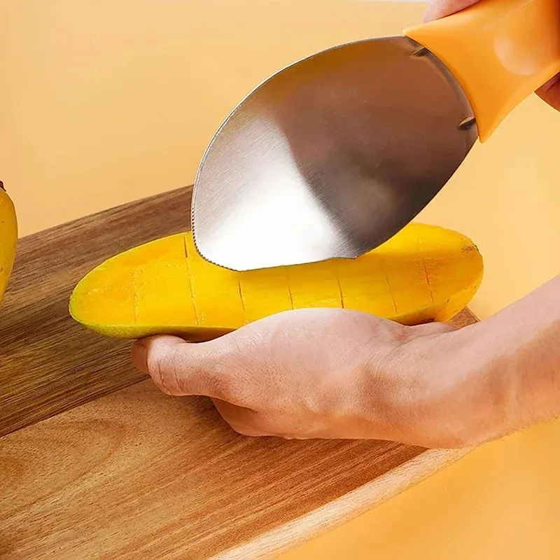 1 stk. Mangoskærer Multifunktionel frugtske Vandmelon skærekniv Mango-skæring Værktøj Mango i tern med en kugle Køkkengadgets