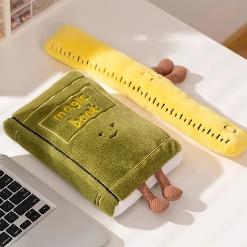 Kawaii Stationery Commodity Plush Toy Stuffed Humanoid Ruler Book Pencil Sharpener Eraser Pillow Decoration Gift — image 3