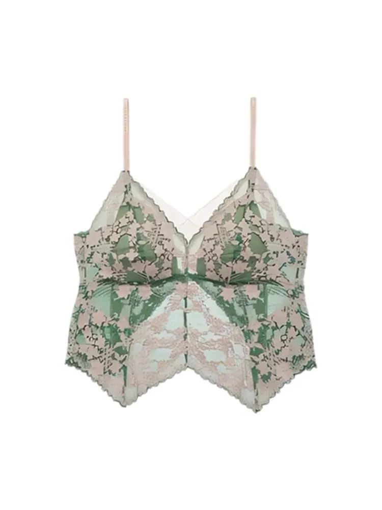 Elegant French Embroidered Halter Bra Small Chest Wrinkle-Free Lingerie Set Beauty Back UK Fit Adjustable Comfort Summer MOYISU