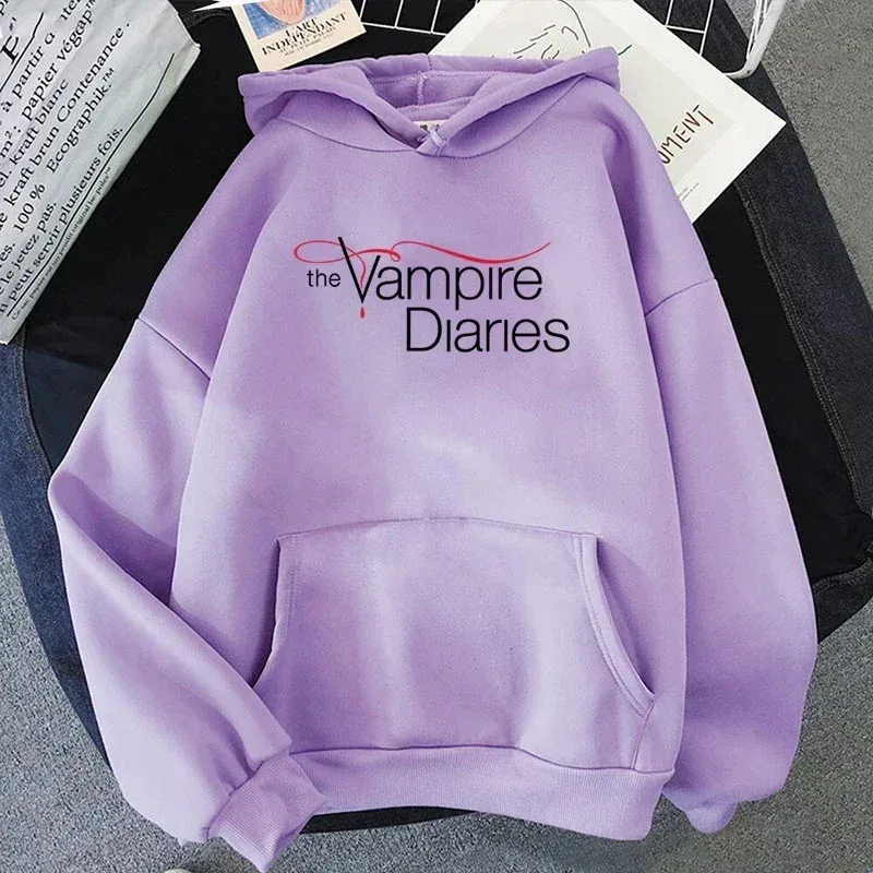 2026 Nyhet The Vampire Diaries Tryck Luvtröja Kvinnor Män Casual Toppar Höst Och Vinter Sweatshirts Långärmad Harajuku Pullover — image 9