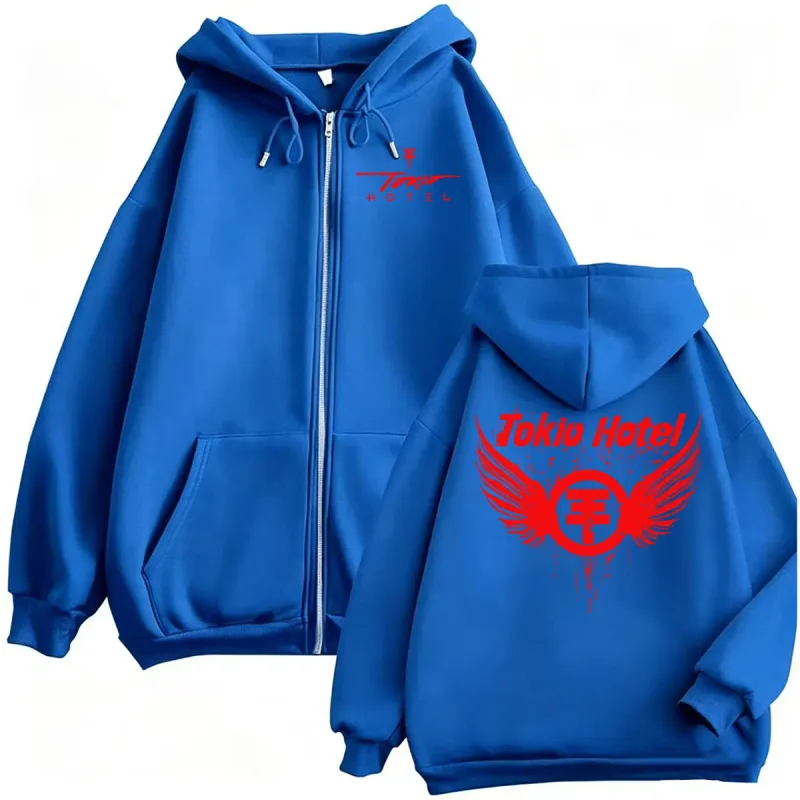 Tokio hotel banda música arena tour zíper hoodies masculino hip hop high street sweatshirts jaqueta casacos moda casual zip up hoodie — image 6