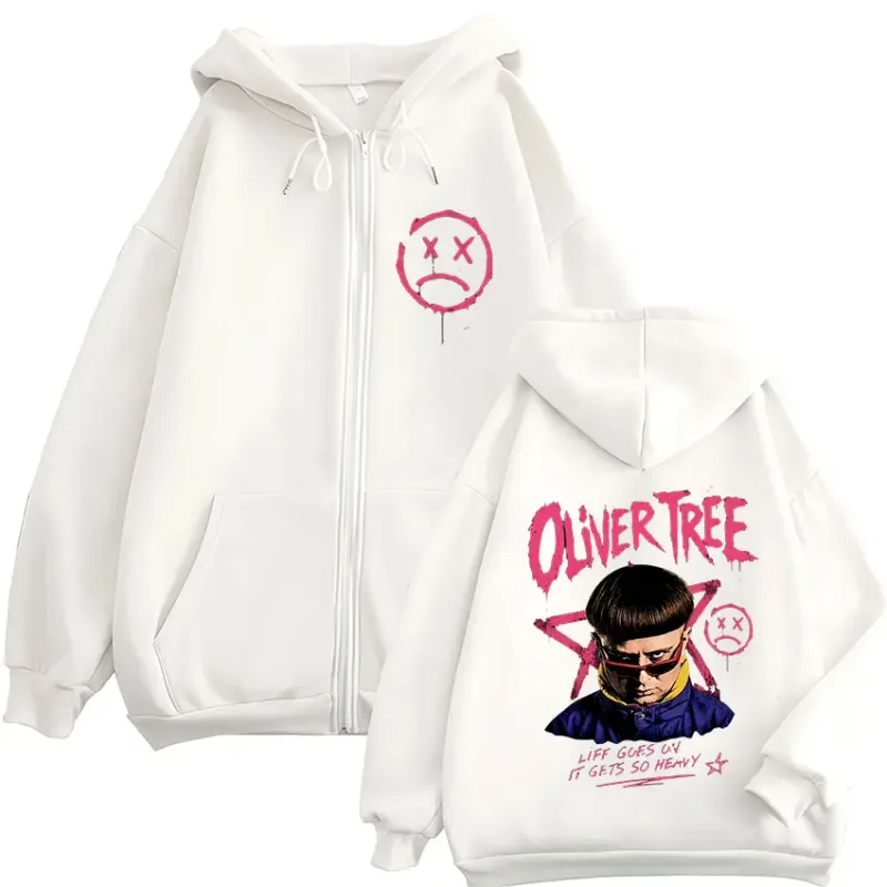 Rest in Peace Oliver Tree Zipper Hoodies Tribute Life Goes on 1993-2026 Memorial Men's Fashion Hip Hop Zip Up Hooded Sweatshirts — image 2