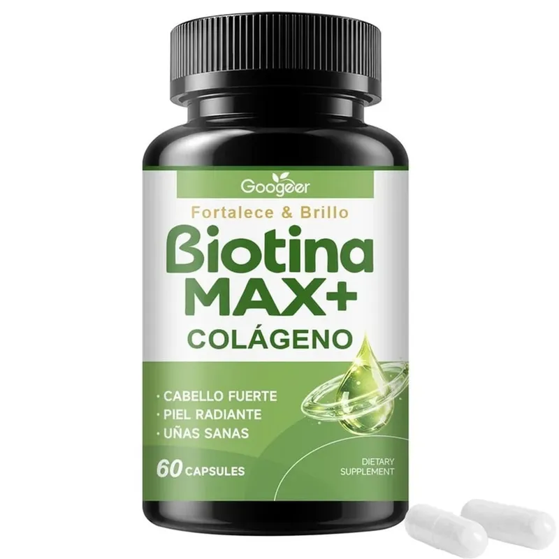 Googeer Biotin Collagen Capsules for Hair Skin and Nail Support with Zinc Selenium and Hydrolyzed Keratin Extract 60 Capsules