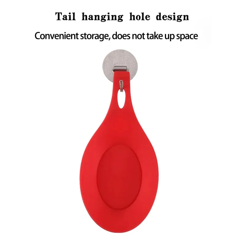 Silicone Spoon Rest Spatula Holder Heat Resistant Utensil Placemat Tray Kitchen Tools — image 7