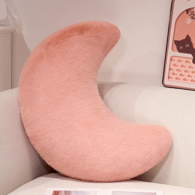 Moon Throw Pillows Soft Moon Shaped Pillows Plush Floor Cushions Middle Eastern Muslim Festival Home Bedroom Eid Al Fitr — image 2