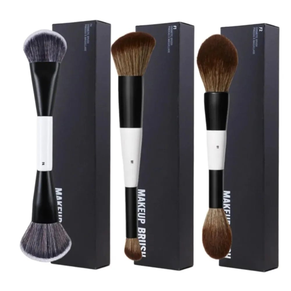 F1 Dual-Ended Contour Blush F2 Powder Brush F3 Highlight Soft Synthetic Hair Makeup Brushes Blusher Highlighter Cosmetic Brushes — image 2