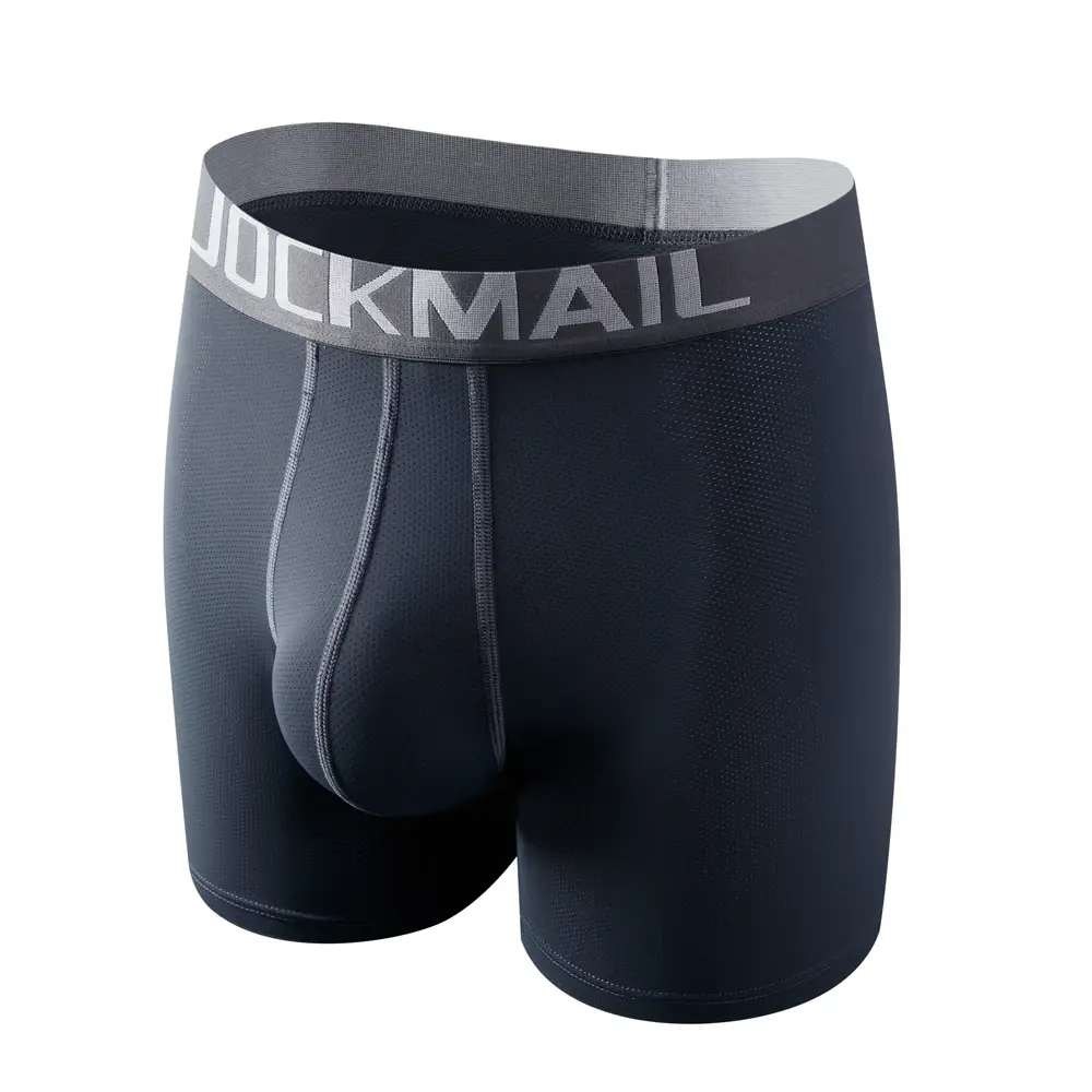 Sexy roupa interior masculina boxer 3d em forma de rede bolsa projetada painéis de malha respirável masculino boxershorts tronco cuecas masculinas — image 9