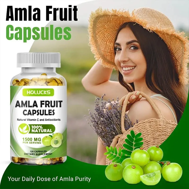 Amla Vitamin Supplements Supports Metabolism Detox & Digestion Collagen Booster Provides Cellular Defence Skin Hair Health