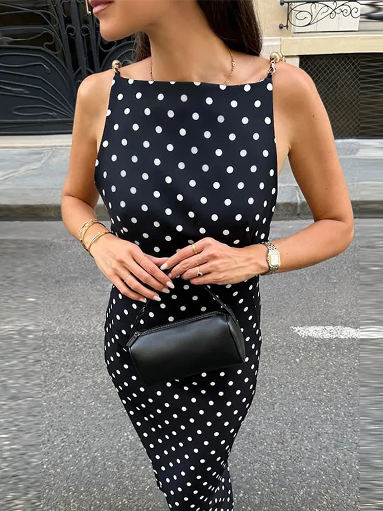 Sexy Bead Strap Maxi Dresses Women's Slim Sleeveless Backless Waist-cinching Hip-wrap Dress 2026 New Ladies Summer Evening Grown — image 2