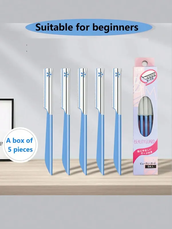 부드럽고 깨끗한 정리를위한 5pcs 작고 절묘한 Beipin 전문 눈썹 트리머 날카로운 블레이드