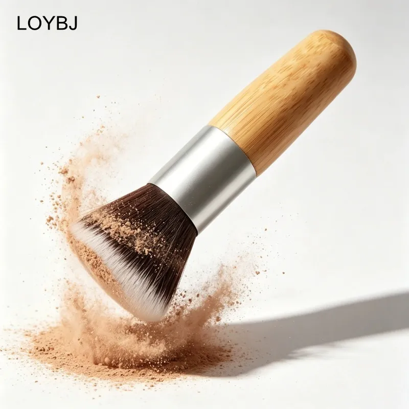 Bamboo Handle Foundation Brush Loose Powder Makeup Brushes Blush Contour Liquid Foundation Cream Professional Face Beauty Tools — image 4