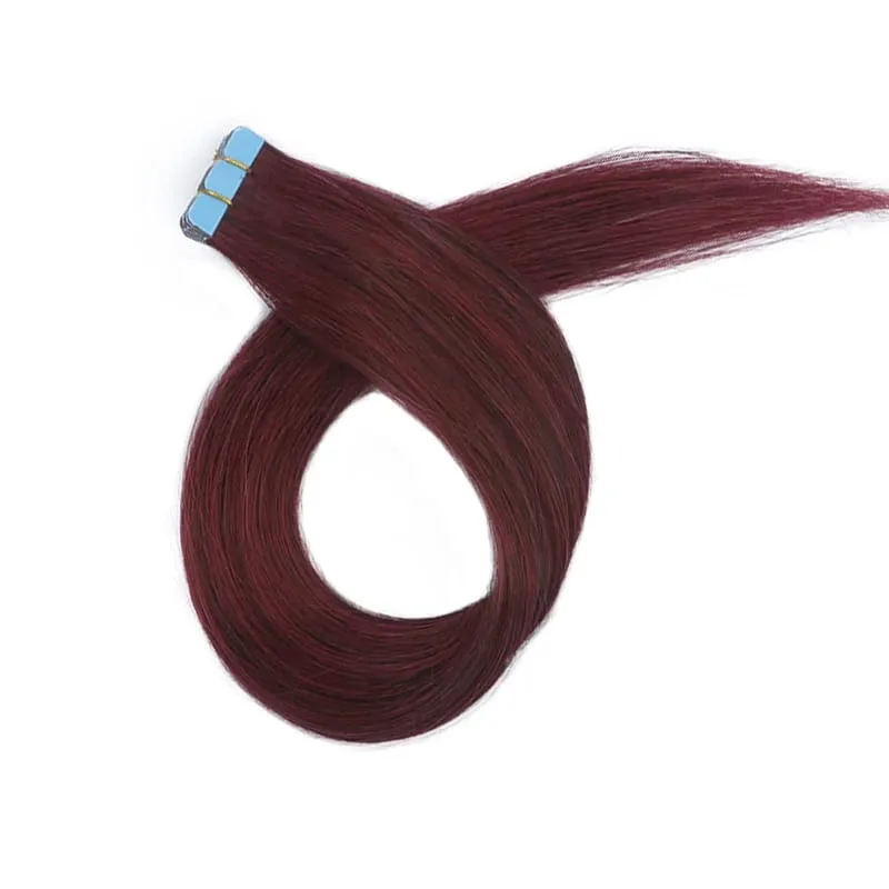 Mini Tape In Hair Extensions Skin Weft Machine-Remy Natural Tape in Extensions Pea Green 10pcs/pack 12-20 inch
