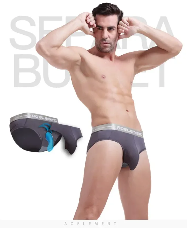 Modal capsule lift U convex men's underwear bullet separate ice silk capsule pouch briefs — image 9