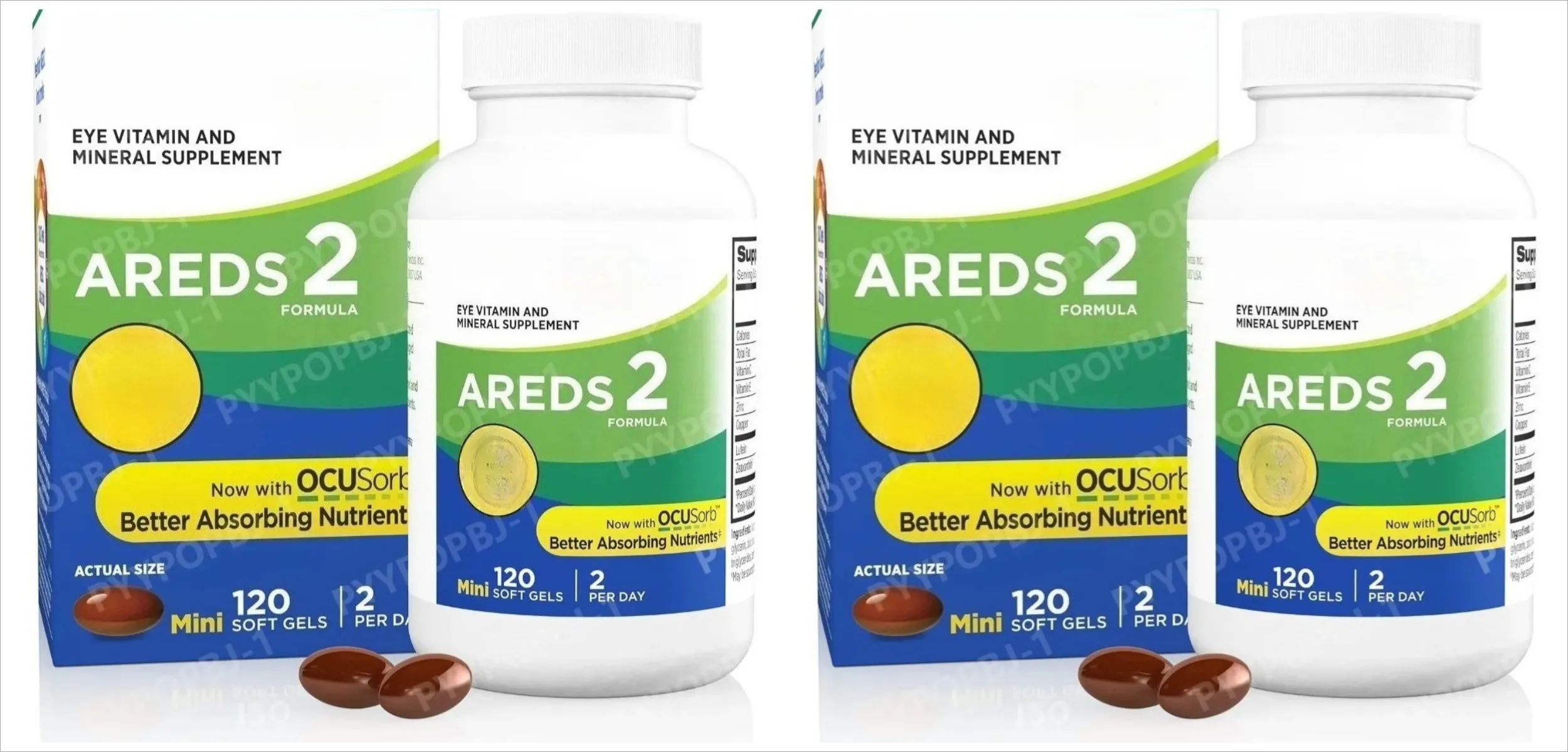2 Eye Vitamin and Mineral Supplement with OCUSorb Lutein and Zeaxanthin 120 Capusus
