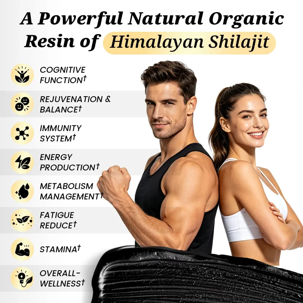 Suppléments minéraux Shilajit originaux de haute pureté Mulittea avec plus de 85 oligo-éléments et acide fulvique pour l'endurance énergétique de l'homme — image 4