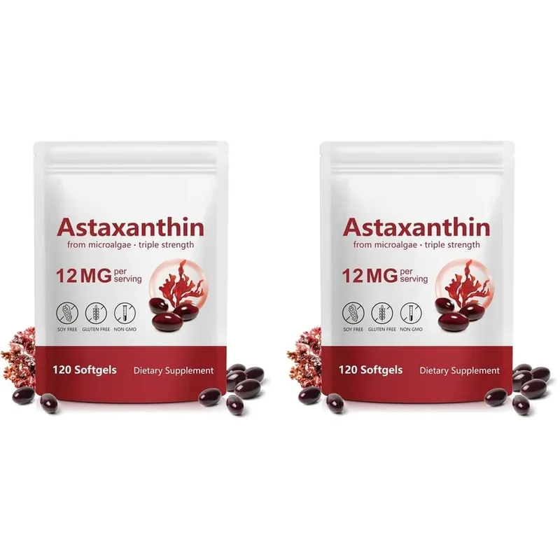 Astaxanthin Softgels 12 Mg From Microalgae Triple Strength Antioxidant Support for Skin Aging Eye Health 120 Softgels — image 8