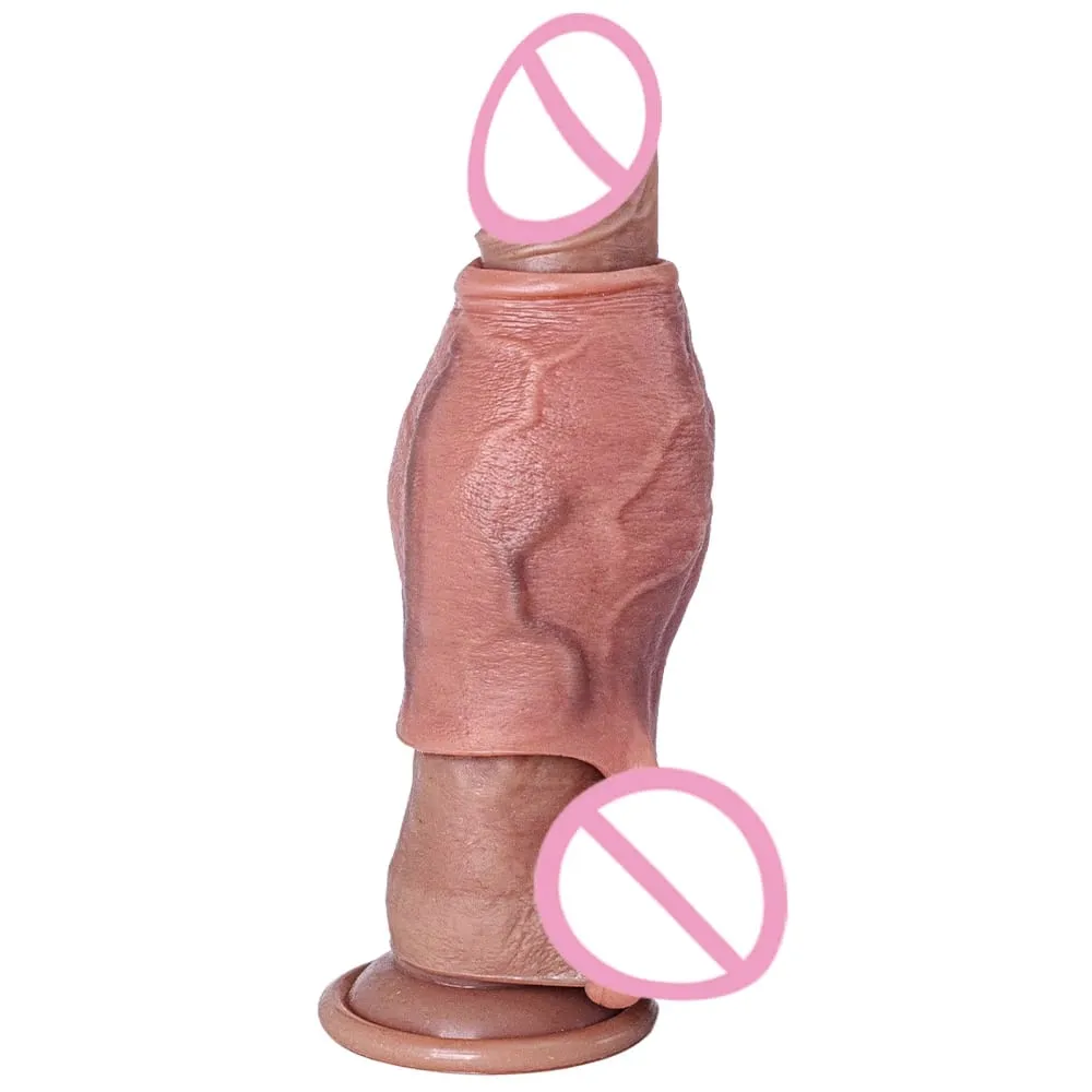 Dick Sleeve Enlargement Lock Sperm Penis Ring Adult Men Sex Toy Enlarged and Thicken Cock Sleeve Soft Silicone Male Sexy Toy 18+ — image 6