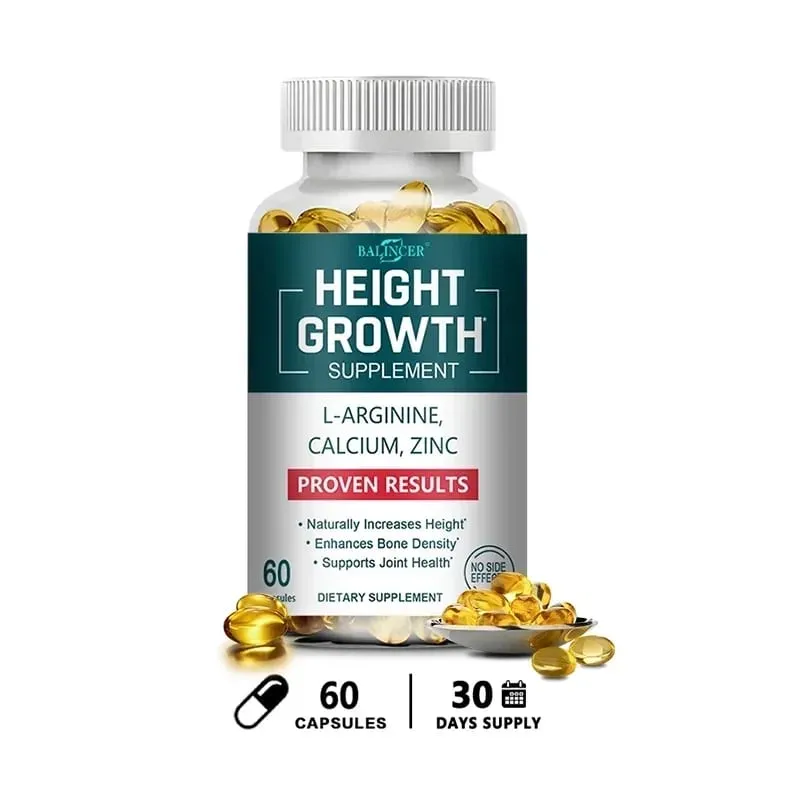 Suplemento para ganho de altura - Suplemento de cálcio L-Arginina Vitamina D3 Zinco - Promove o crescimento ósseo - Ajuda no crescimento natural da altura — image 8