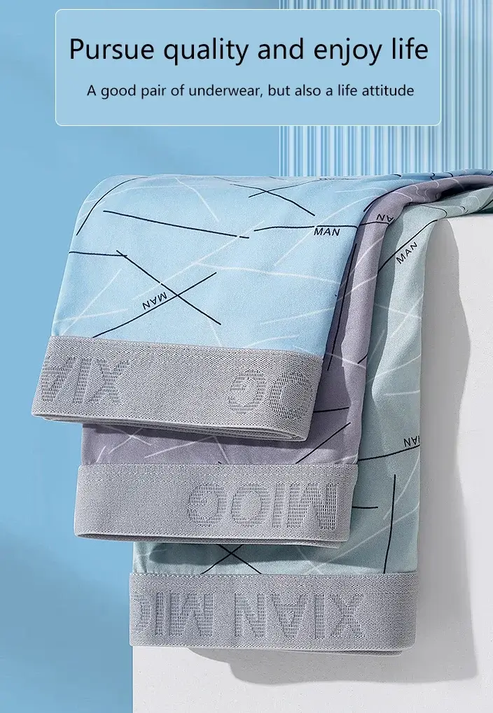 4st/lot 2XL-4XL herrtrosor Randigt tryck Boxers Man Underkläder Sexiga U Konvexa Man Andas Sexiga cuecas calzoncillos — image 11