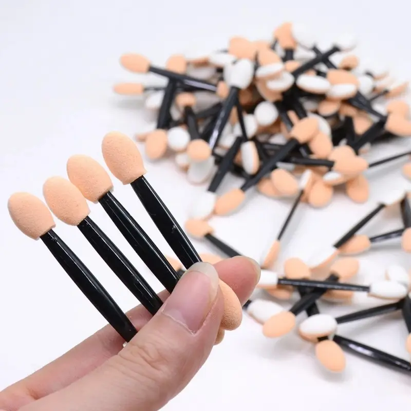 30/50pcs Double Sided Eyeshadow Applicators In Bulk Sponge Eye Shadow Brushes Disposable Mini Makeup Brushes Nail Powder Brushes — image 1