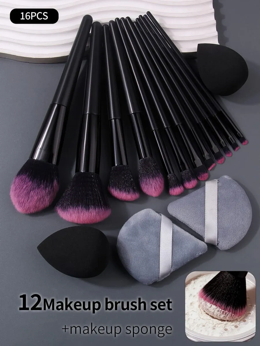 16PCS Professional Makeup Brush Set - Soft Fluffy Cosmetic Brushes for Foundation Powder Eyeshadow & Blending Beauty Tools — image 2
